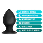 Anal Adventures Platinum Stout Black 3.75-Inch Anal Plug