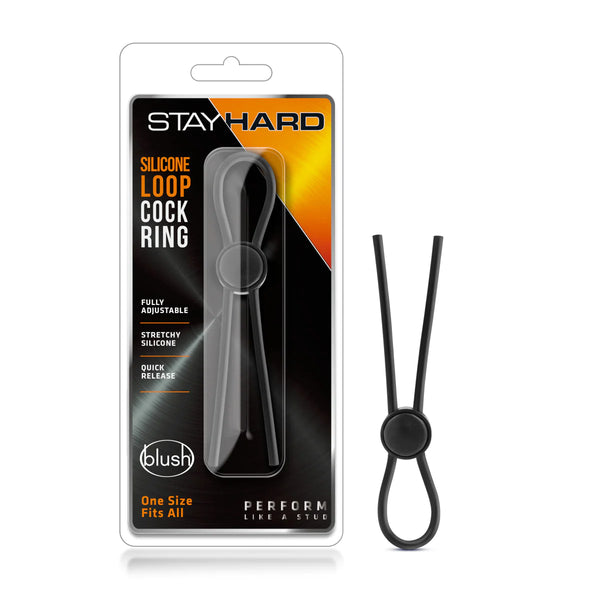 Stay Hard Black Silicone Loop Penis Ring