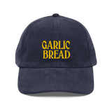Garlic Bread Embroidered Corduroy Hat Navy