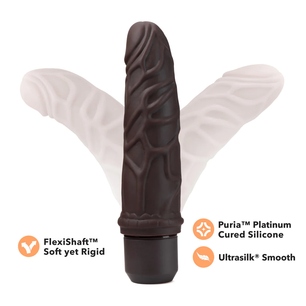 Dr. Skin Silicone Dr. Robert Brown 7.25-Inch Long Vibrating Dildo