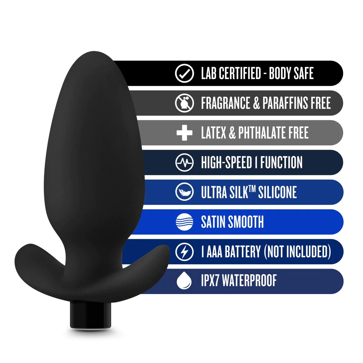 Anal Adventures Platinum Saddle Black 4.5-Inch Vibrating Anal Plug