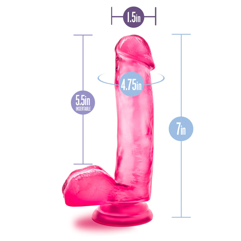 B Yours Sweet N' Hard 1 Realistic Pink 7-Inch Long Dildo