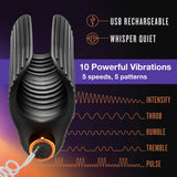 M Elite Platinum Wrapt 4 Inch Ribbed Vibrating Masturbator in Black