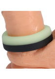 Rock Solid The Big O Glow in the Dark Silicone Cock Ring - Green/Black