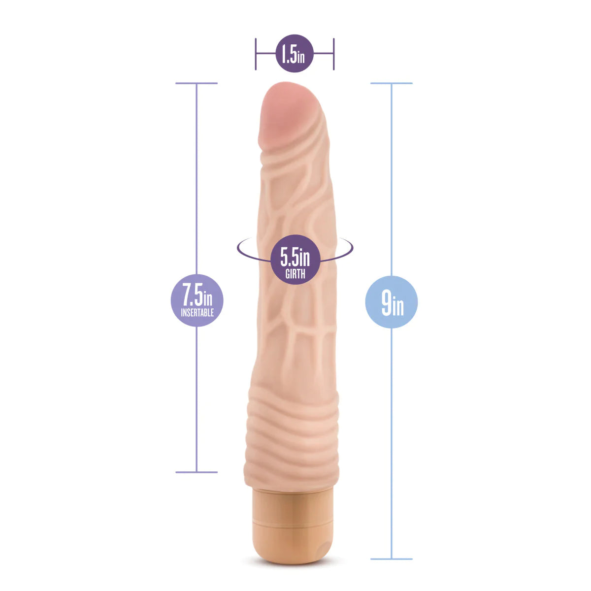 Dr. Skin Cock Vibe 2 Realistic Beige 9-Inch Long Vibrating Dildo