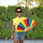 Rainbow Pride Bamboo Folding Fan