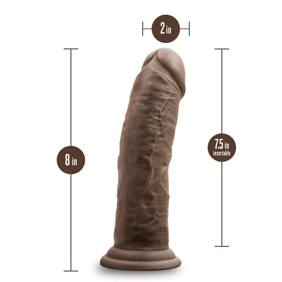 Dr. Skin Silicone Dr. Shepherd Realistic Chocolate 8-Inch Long Dildo