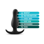 Blush Anal Adventures Platinum Curve Curved Black 3.5-Inch Anal Plug