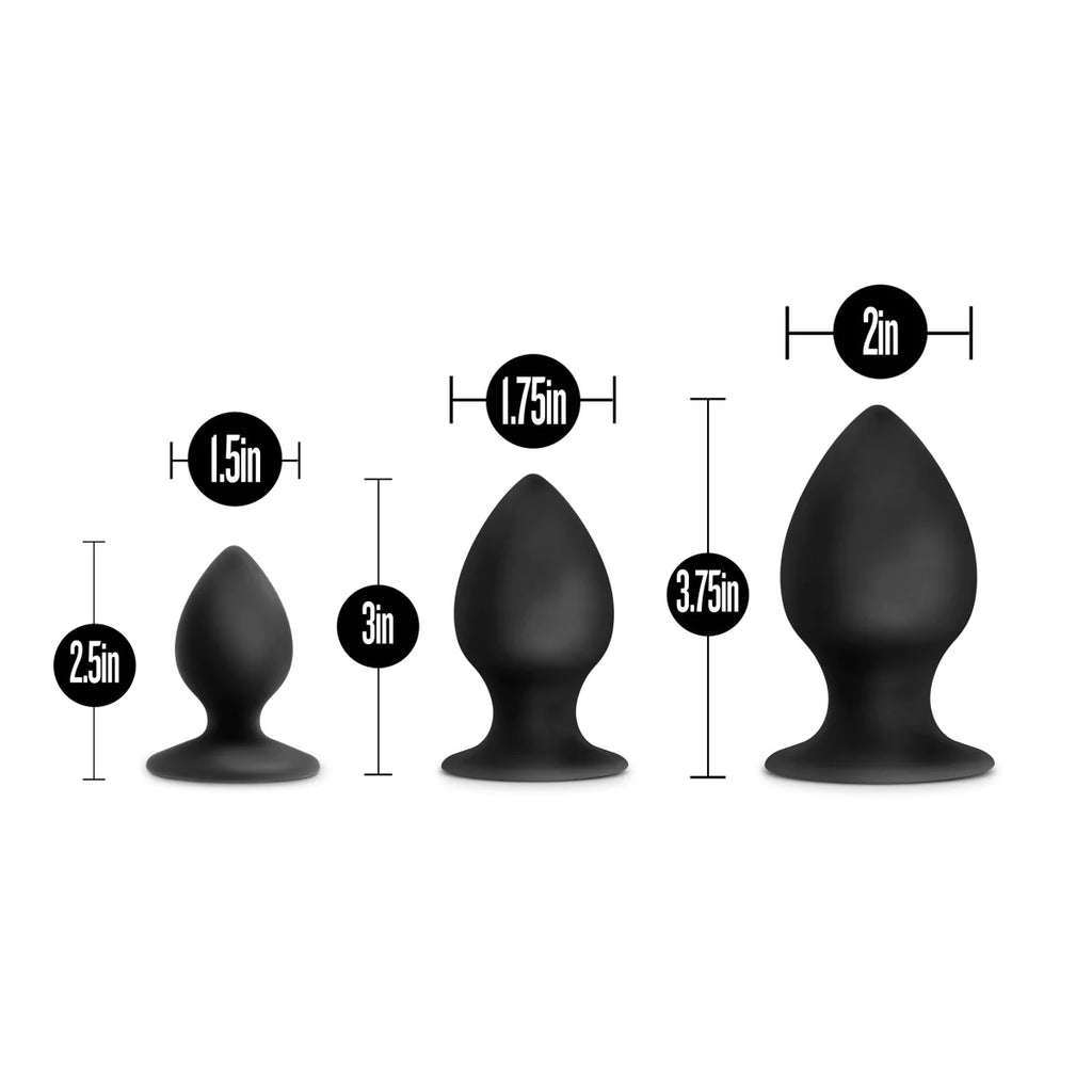 Anal Adventures Platinum Stout Kit Black Anal Plug