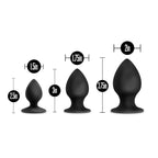 Anal Adventures Platinum Stout Kit Black Anal Plug