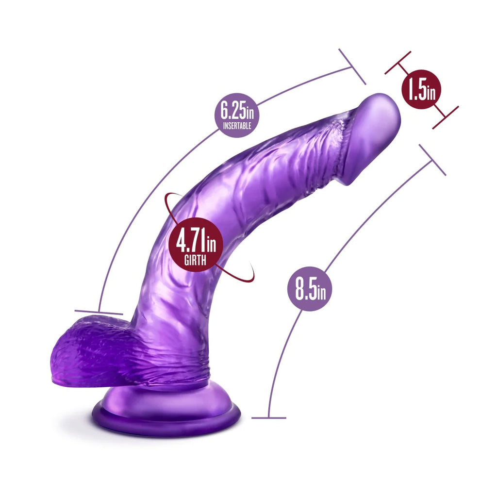 B Yours Sweet N' Hard 7 Realistic Curved Purple 8.5-Inch Long Dildo