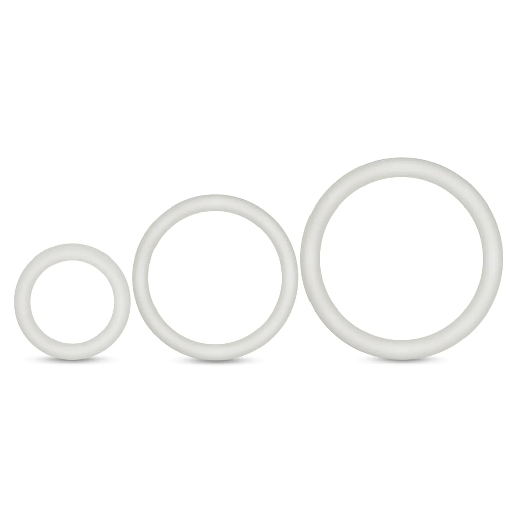 Performance VS4: Glow In The Dark White Penis Ring Set 3-Sizes