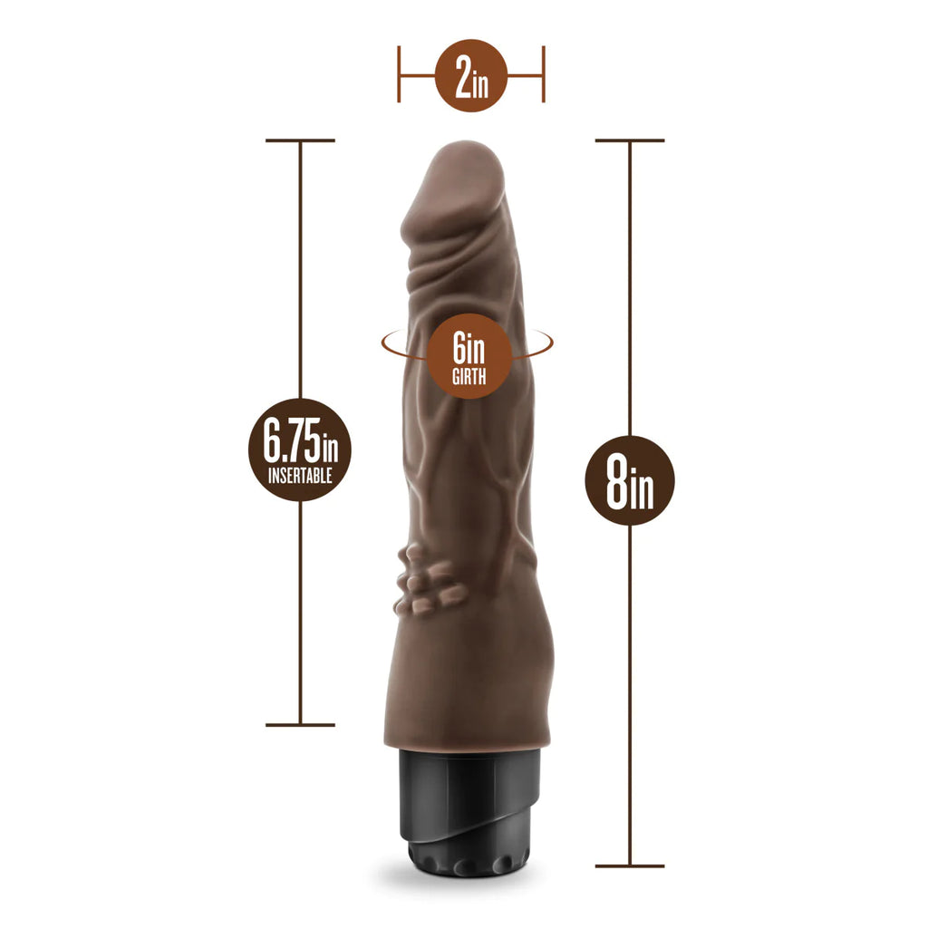 Dr. Skin Cock Vibe 4 Realistic Chocolate 8-Inch Long Vibrating Dildo
