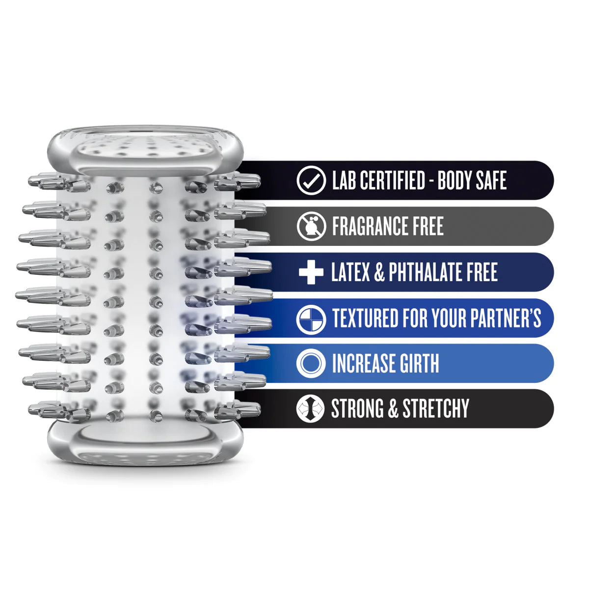 Stay Hard 01: Clear Soft Tickler Spiked Penis Sleeve