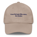 I love that gay little onion, the shallot. Embroidered Hat