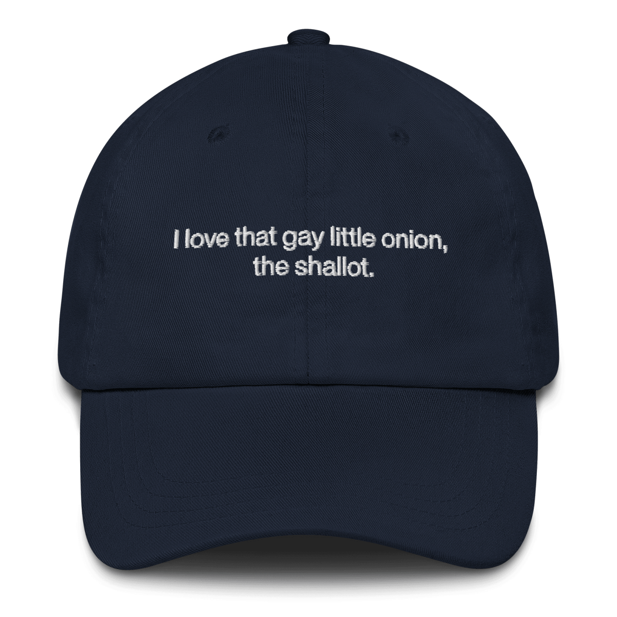 I love that gay little onion, the shallot. Embroidered Hat