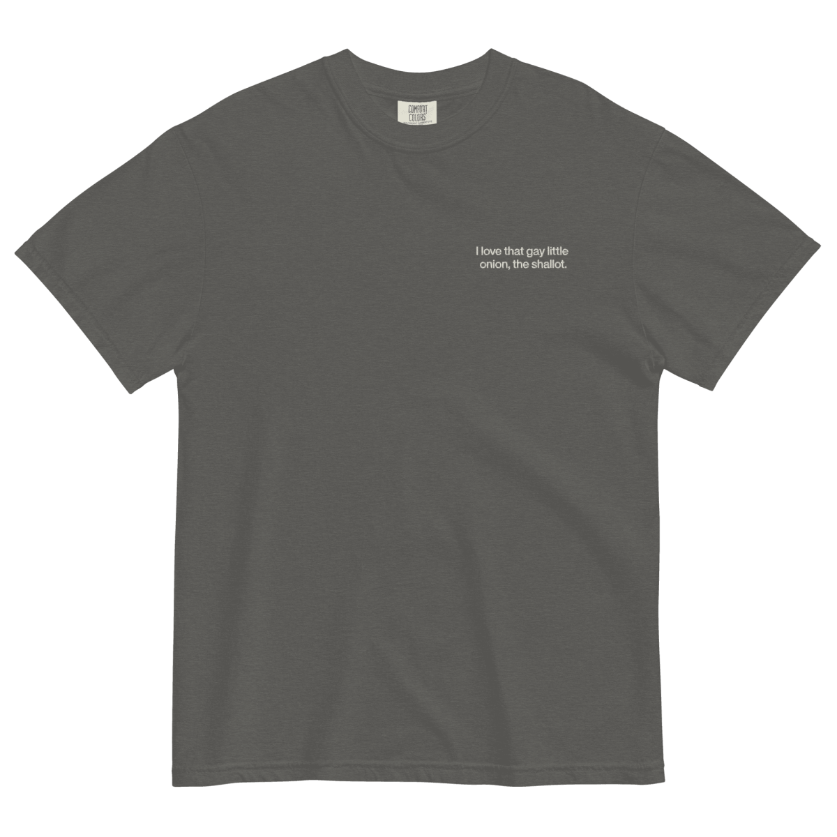 I love that gay little onion, the shallot. Embroidered T-Shirt