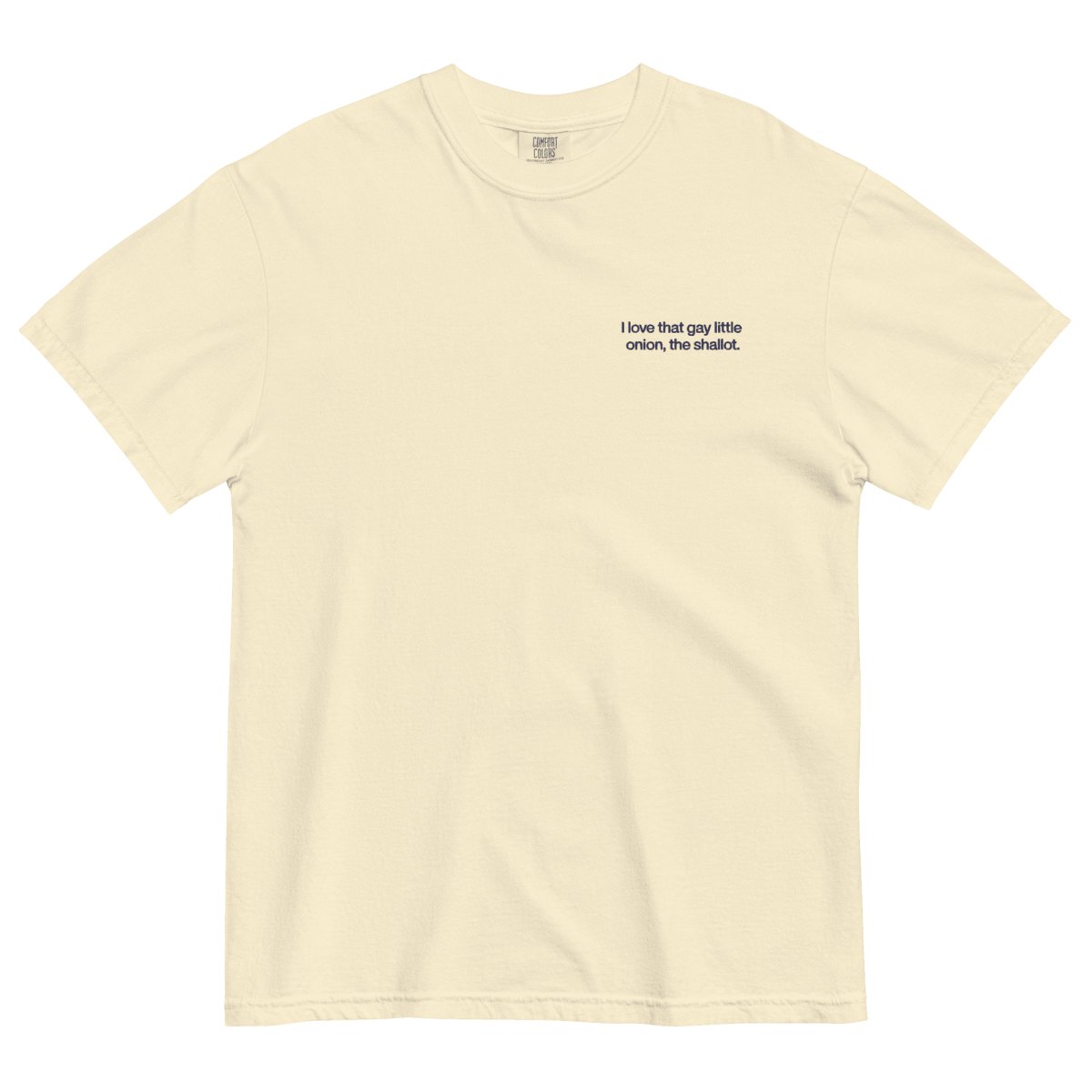 I love that gay little onion, the shallot. Embroidered T-Shirt