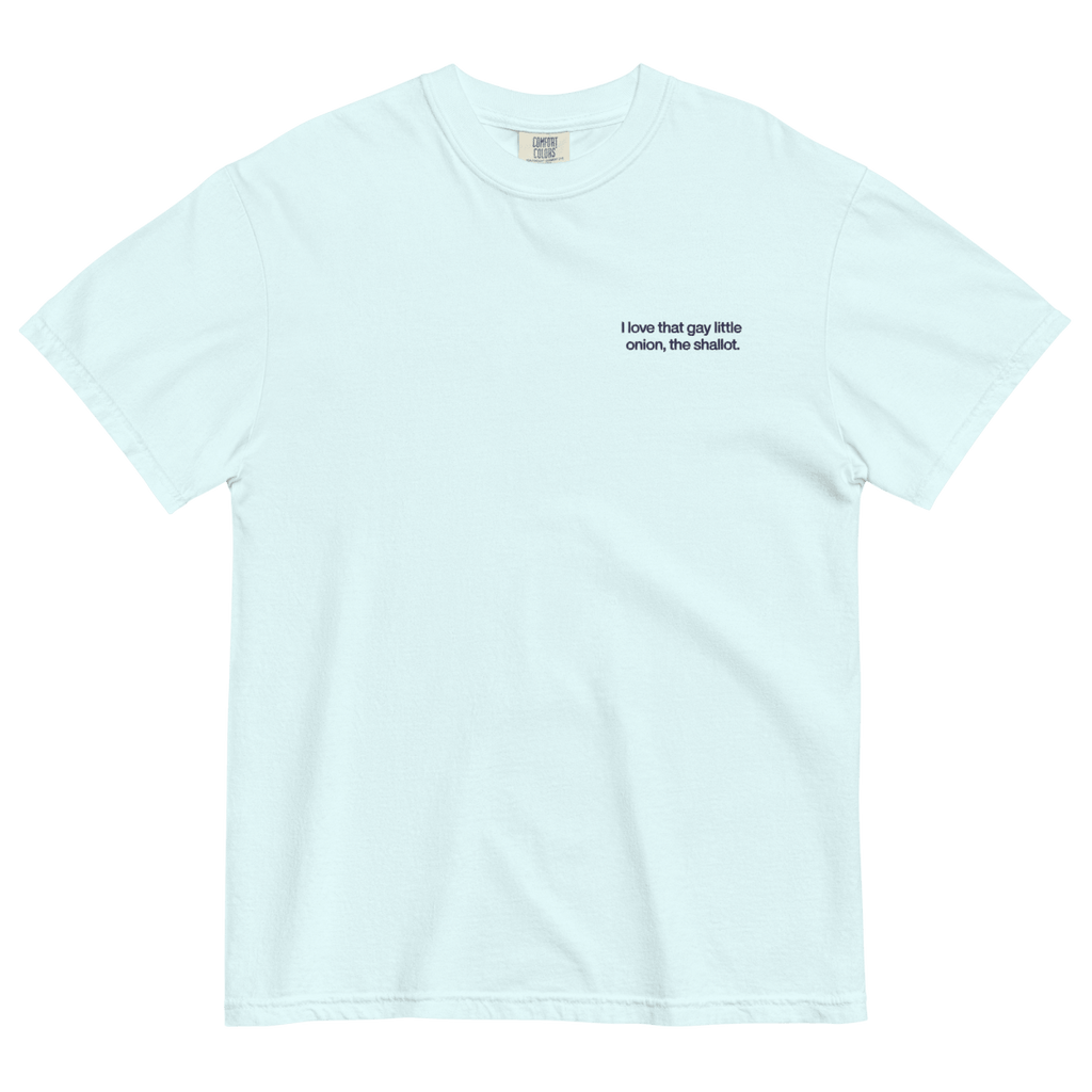 I love that gay little onion, the shallot. Embroidered T-Shirt