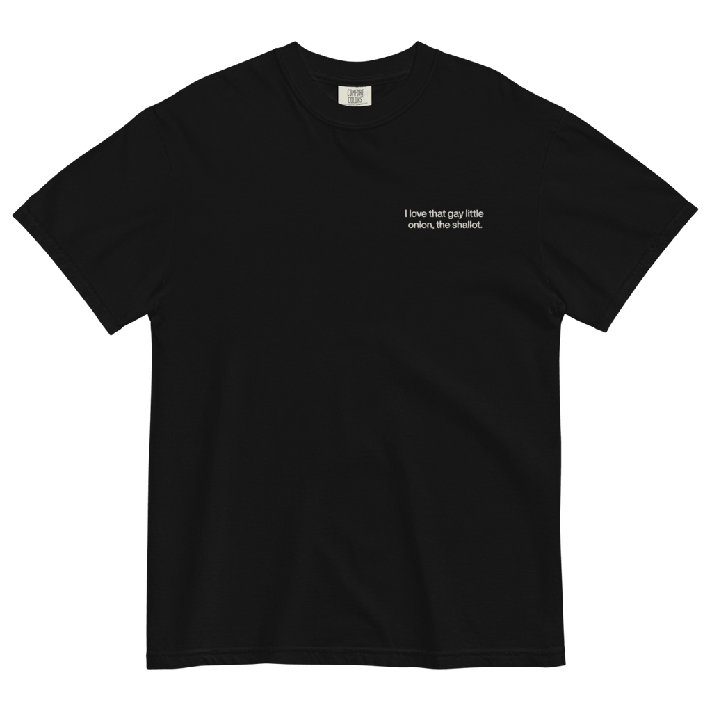 I love that gay little onion, the shallot. Embroidered T-Shirt