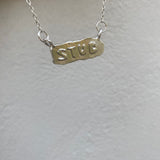 Stud Charm Necklace Silver by Gilty Boy