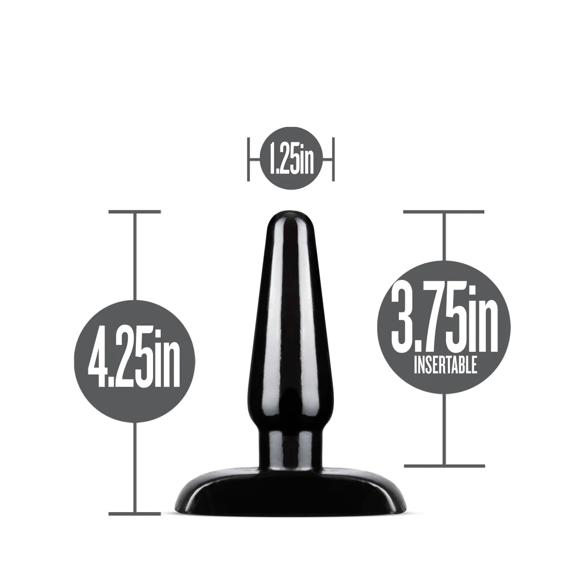 Anal Adventures Basic Black 4.25-Inch Anal Plug