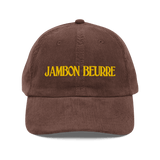 JAMBON BEURRE Embroidered Corduroy Hat - Brown