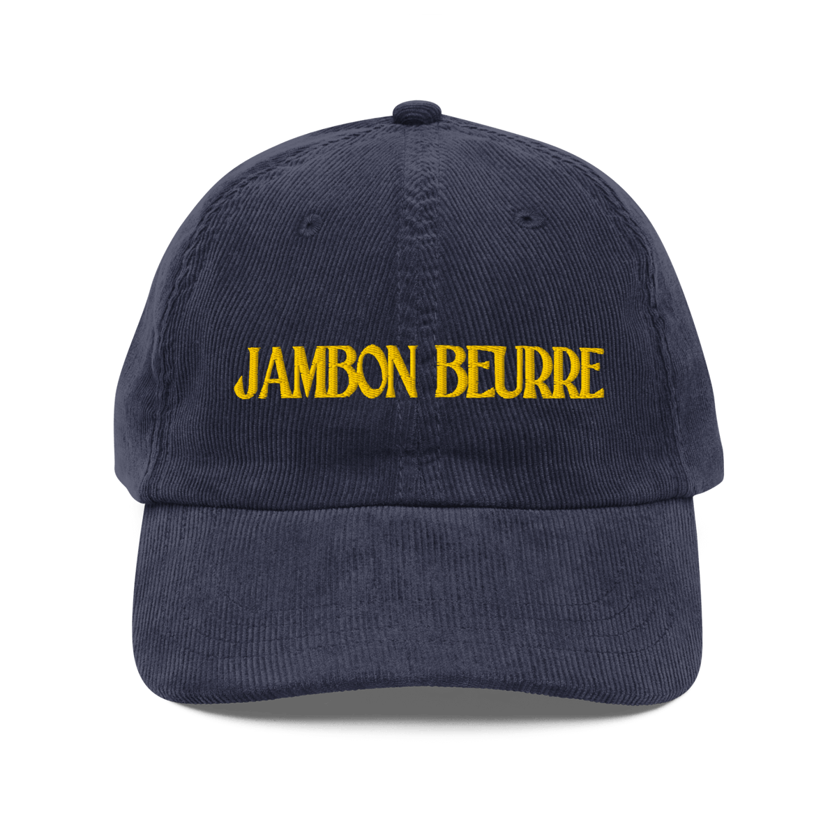 JAMBON BEURRE Embroidered Corduroy Hat - Navy