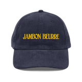 JAMBON BEURRE Embroidered Corduroy Hat - Navy
