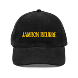 JAMBON BEURRE Embroidered Corduroy Hat - Black