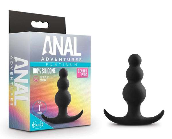 Anal Adventures Platinum Black 3-Inch Anal Beads