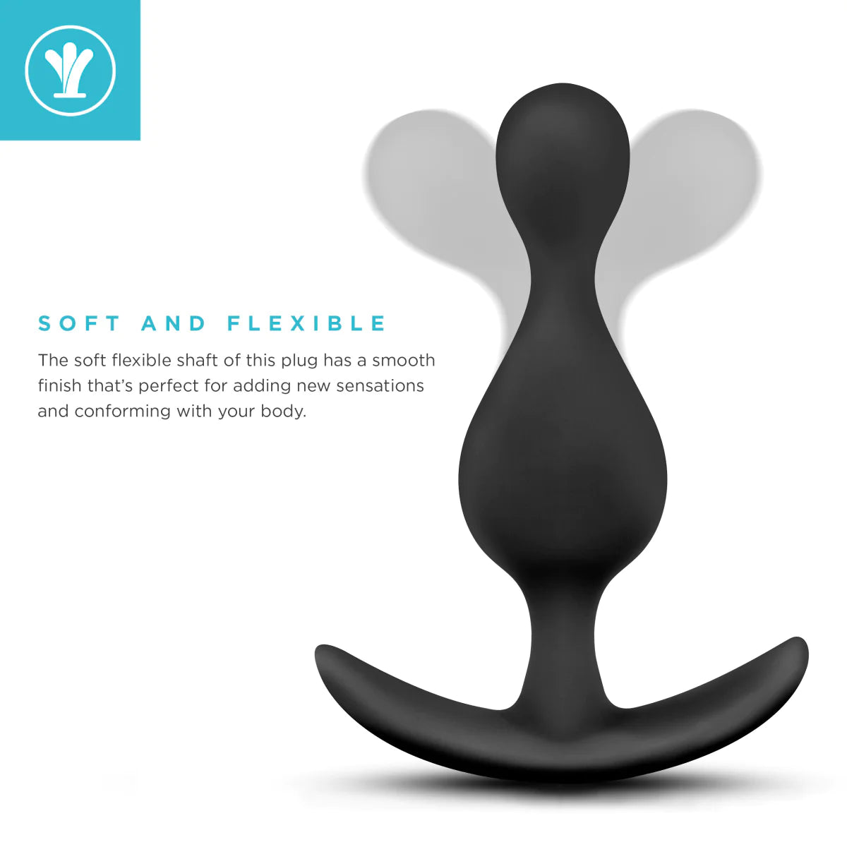 Anal Adventures Platinum Wave Black 4.5-Inch Anal Plug