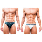Gostoso Varsity Cotton Jockstrap -2-pack Black & White pair Underwear