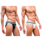 Gostoso Varsity Cotton Jockstrap -2-pack Black & White pair Underwear