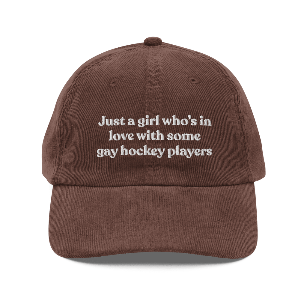 Just a girl who's in love with some gay hockey players Embroidered Hat