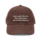Just a girl who's in love with some gay hockey players Embroidered Hat