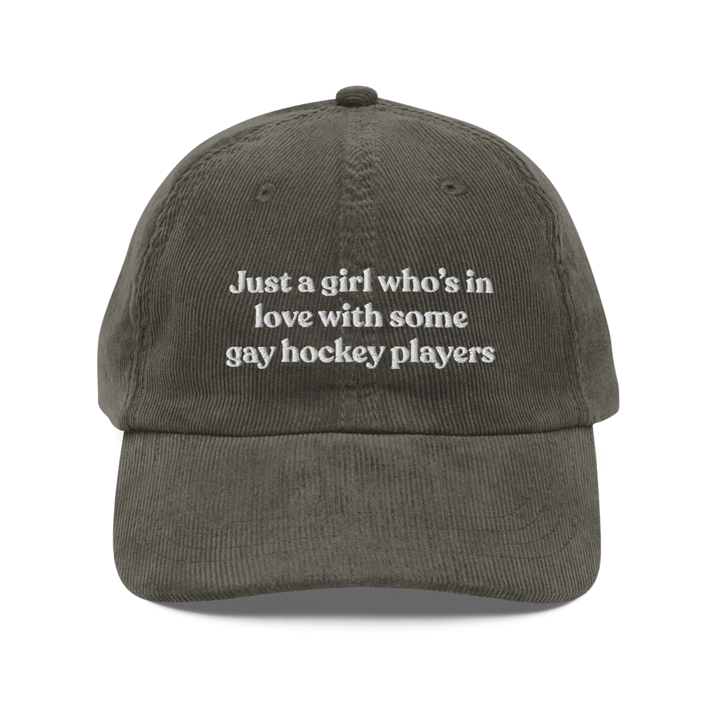 Just a girl who's in love with some gay hockey players Embroidered Hat