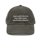 Just a girl who's in love with some gay hockey players Embroidered Hat