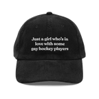 Just a girl who's in love with some gay hockey players Embroidered Hat
