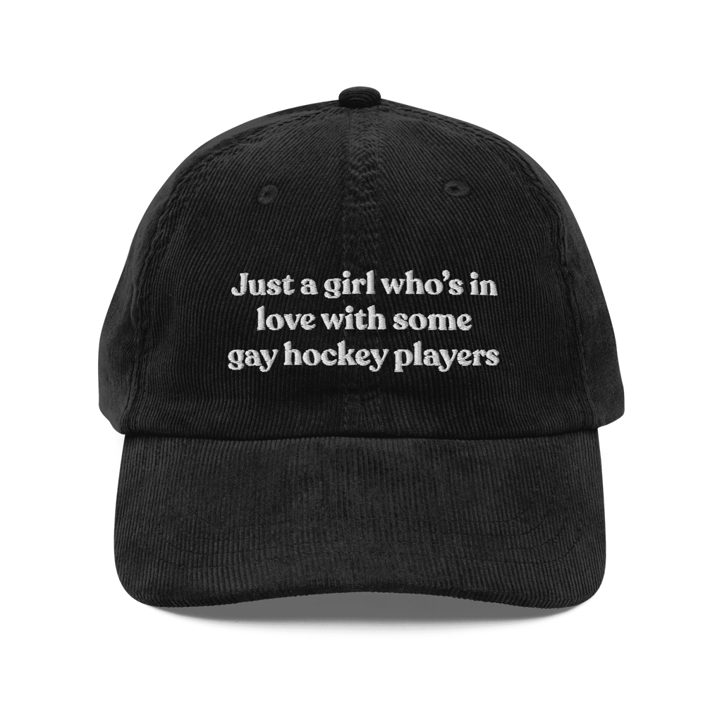Just a girl who's in love with some gay hockey players Embroidered Hat