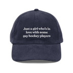 Just a girl who's in love with some gay hockey players Embroidered Hat