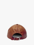JW ANDERSON LEATHER BASEBALL CAP WITH ANCHOR LOGO BROWN
