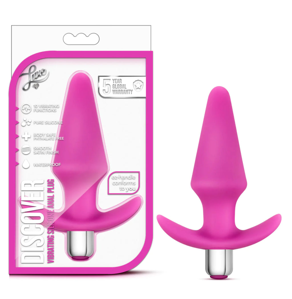 Luxe discover pink 5-inch vibrating anal plug with handle CULTUREEDIT Luxe discover pink 5-inch vibrating anal plug with handle CULTUREEDIT