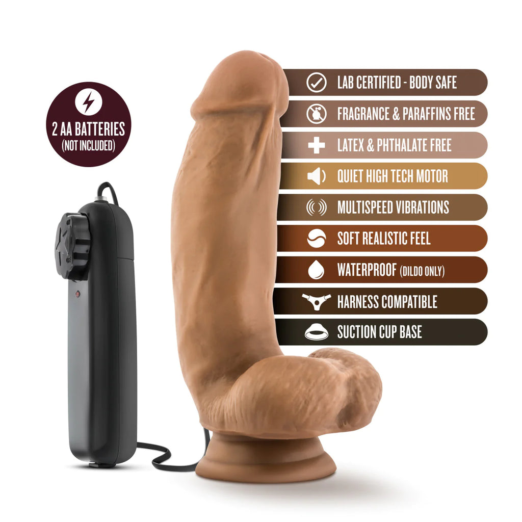 Loverboy MMA Fighter Realistic Mocha 7-Inch Vibrating Dildo