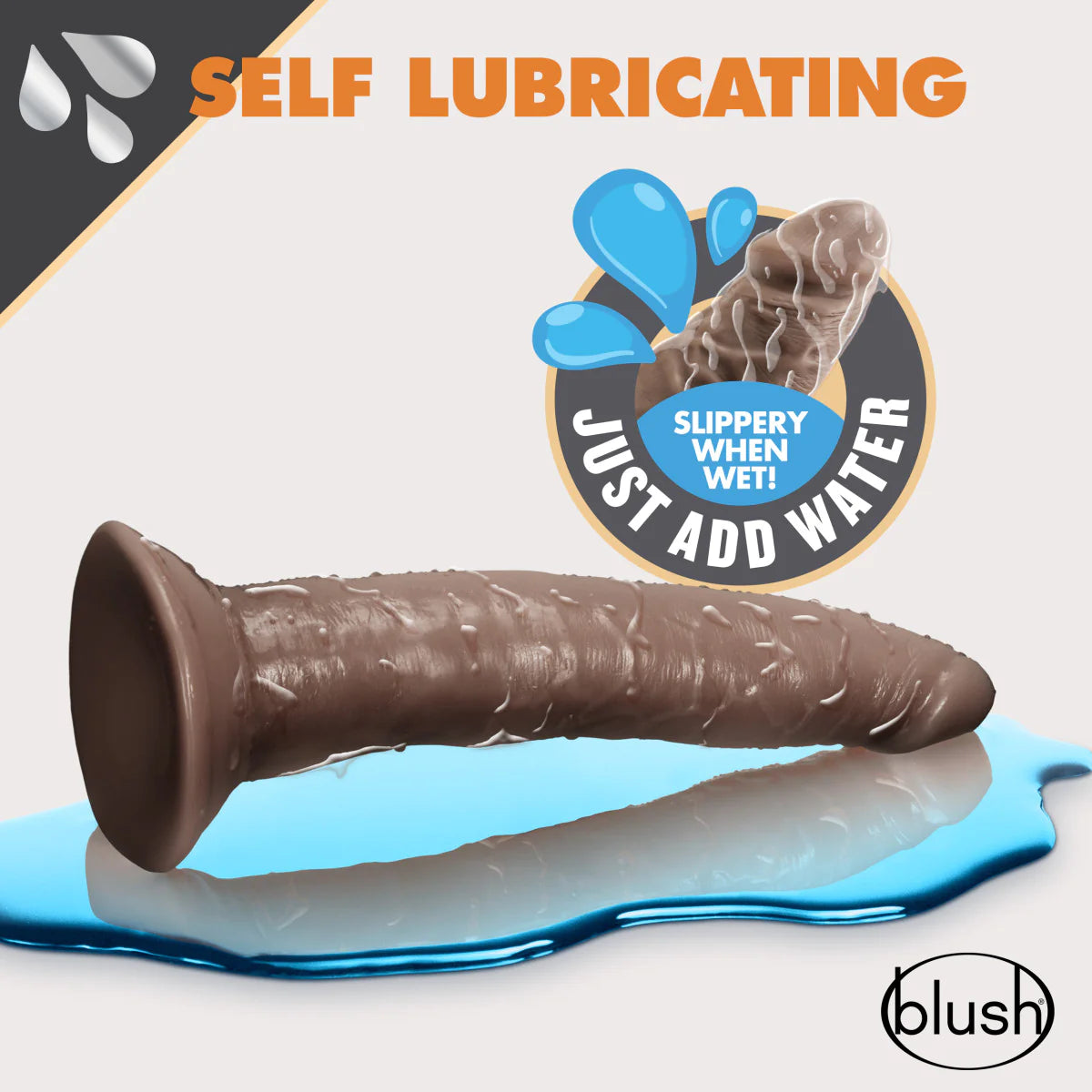 Dr. Skin Glide Realistic Chocolate 7.5-Inch Long Dildo