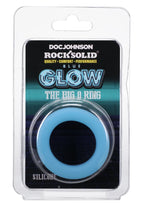 Rock Solid The Big O Glow in the Dark Silicone Cock Ring - Blue/Black