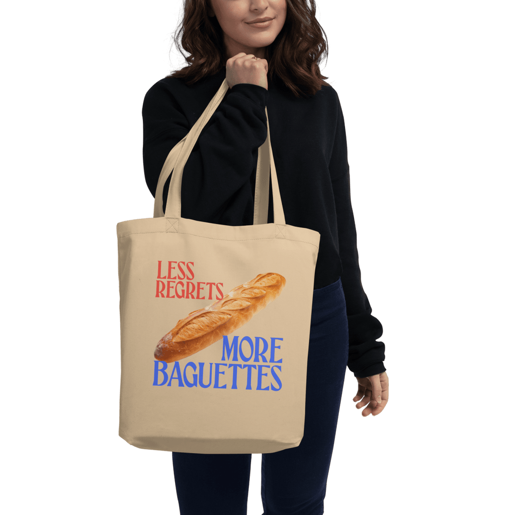 Less Regrets, More Baguettes Tote Bag