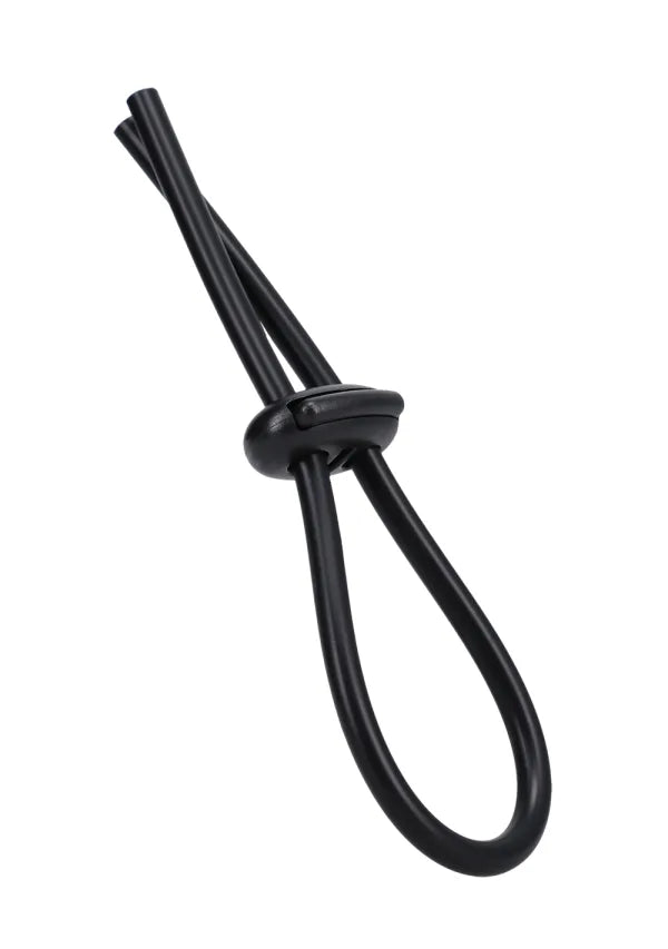 Rock Solid The Lasso Double Lock Adjustable Silicone Cock Tie - Black