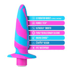 Avant Vibrotize Fuchsia Artisan 5 Inch Powerful Vibrating Stayput™ Butt Plug