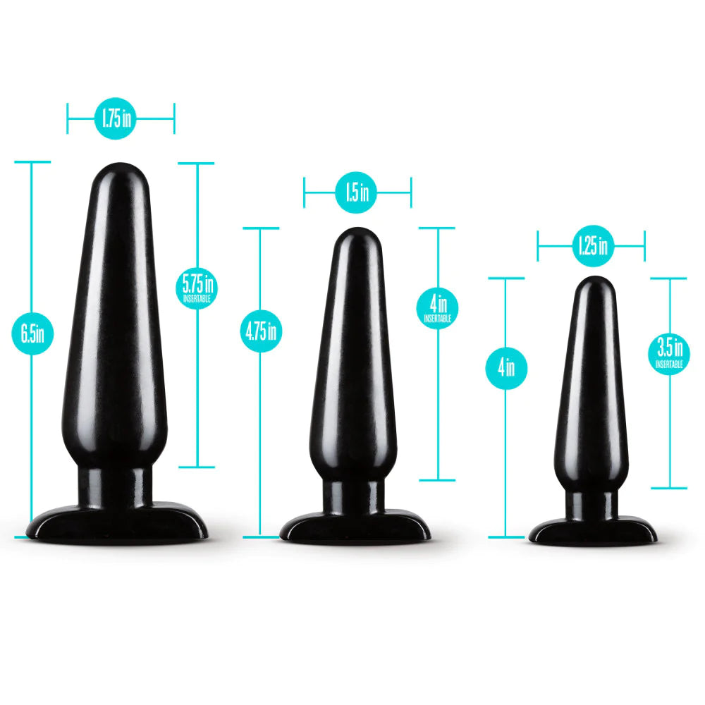 Anal Adventures Basic Kit Black Anal Plug